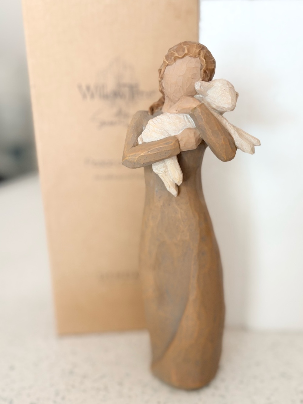 Willow Tree Tall Peace On Earth Figurine Woman Holding Lamb Sheep